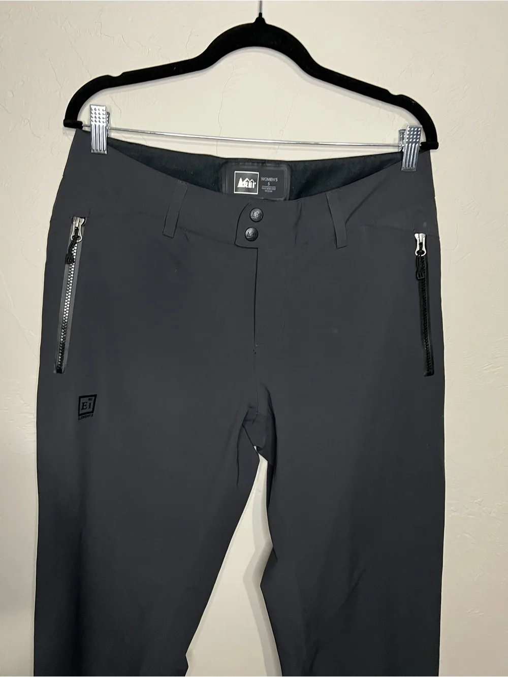 REI Co-op E1 Elements Black Soft Shell Hiking Outdoor Technical Trail Pants